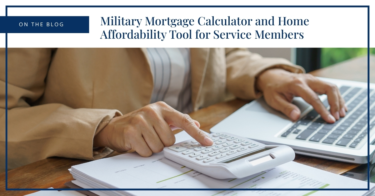 Service member using a military mortgage calculator to estimate VA home loan affordability