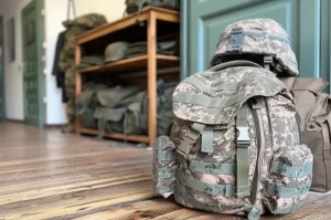 Military bag and cap
